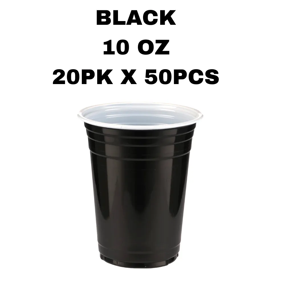PARTY CUP (10OZ, BLACK, 20PK X 50PCS=1000PCS)