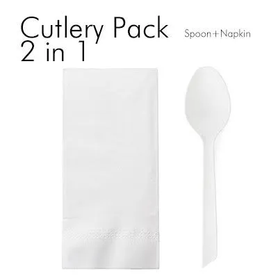 [11103W-BULK] TEASPOON & NAPKIN (1PK X 1000PCS = 1000PCS)