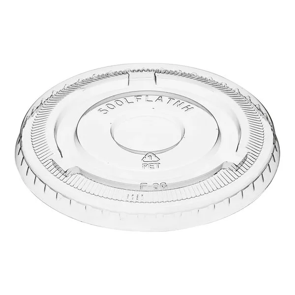 LID PET FLAT,92MM,NO HOLE FOR SUNDAE CUPS 100PCS X10PKS