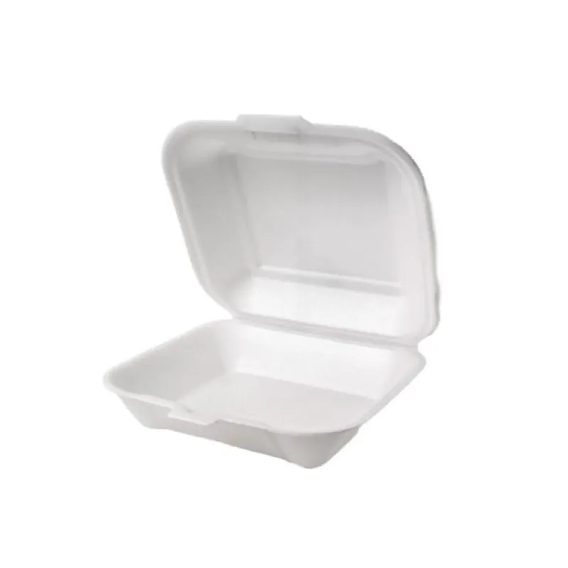 [CONTAINER 904765] STYROFOAM HINGED CONTAINERS (BLACK, (DH) HAMBURGER, 4PK X 125PCS=500PCS, 1 COMPARTMENT)